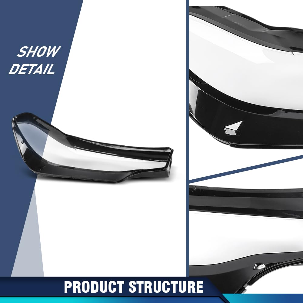 PIT66 Front Left Headlight Lens Cover 1 Pc, Headlamp Lens Cover Clear Lens