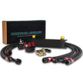 PIT66 10 Row 10AN Universal Aluminum Engine Transmission Oil Cooler Kit+ Oil Filter Relocation Kit Black A Set