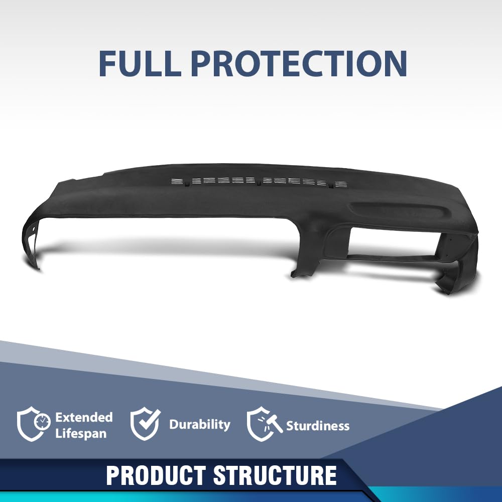 PIT66 TPE Dash Cover Fit Chevy GMC C/K Suburban Tahoe Yukon 1997-1999 Black