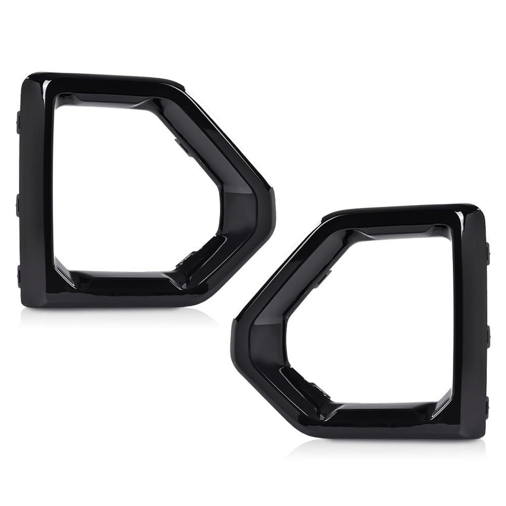 PIT66 Glossy Black Front Fog Light Outer Bezel Cover Set