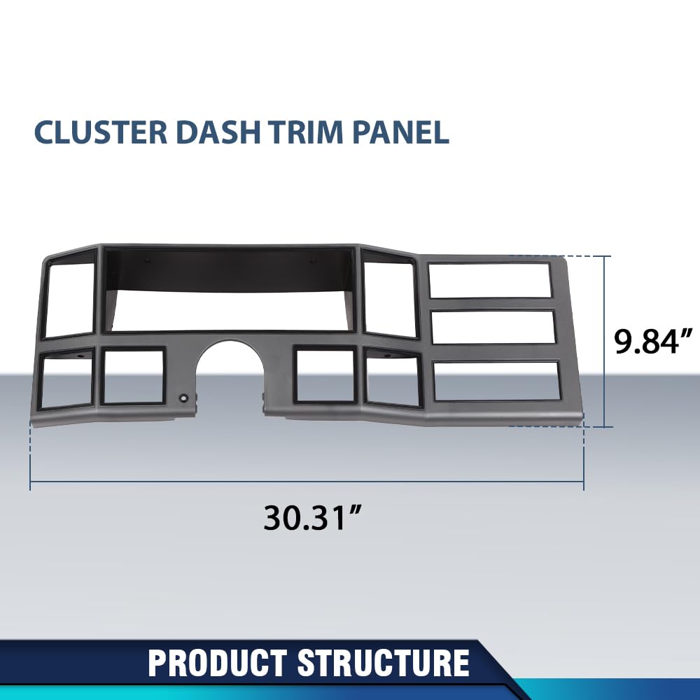 PIT66 Dash Bezel Radio Surround Trim Fit Cherokee XJ 1984-1996 Gray Silver