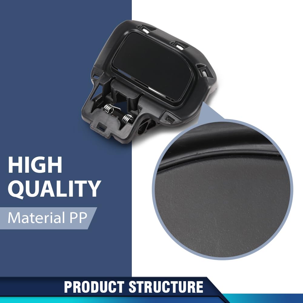 PIT66 HeadLight Washer Cover Powerwash Cap Pair Compatible with Land Rover Range Rover Evoque 2012-2017 Without autobiography LR026534, LR036197, LR027246, LR036198 Black