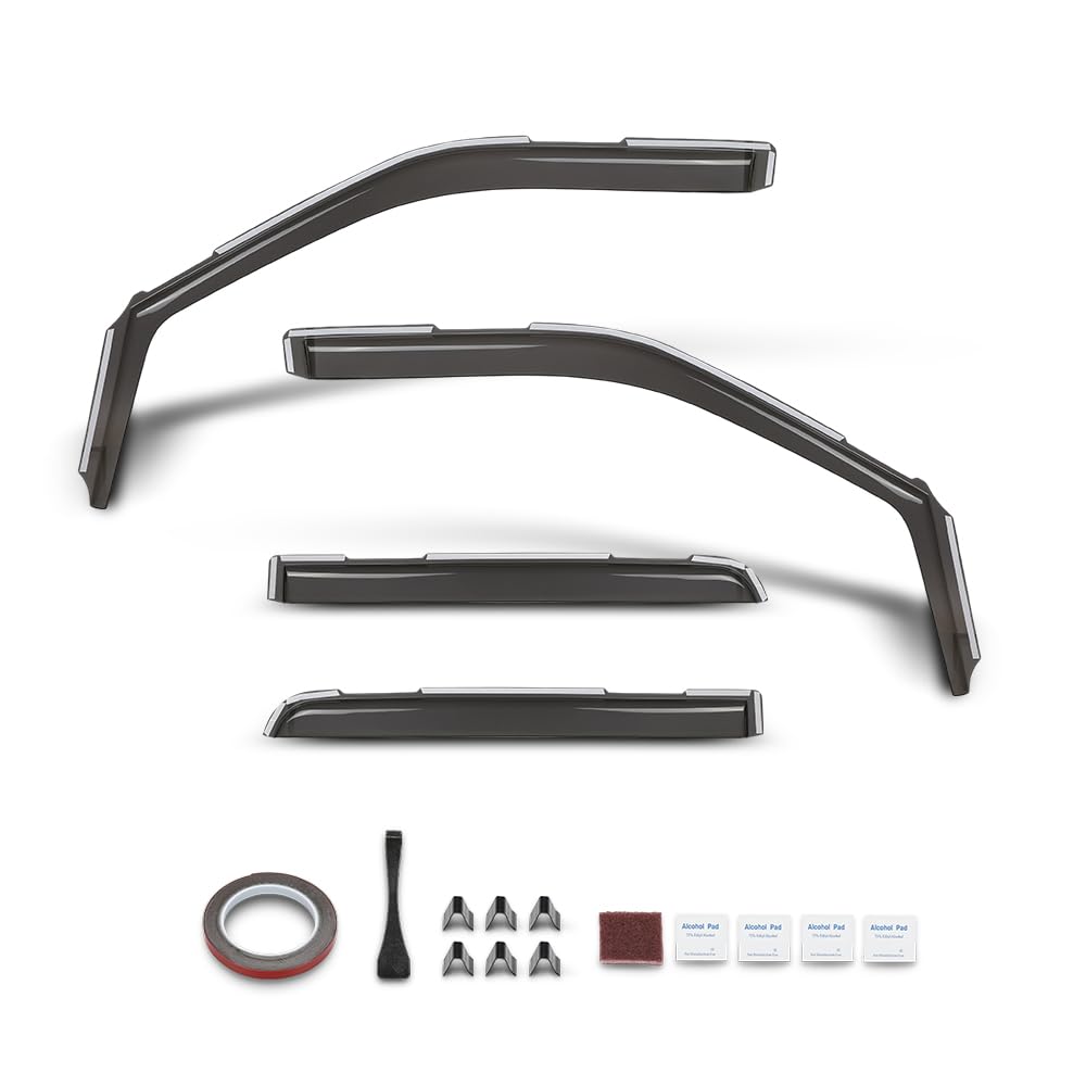 PIT66 in-Channel Window Visors Rain Guards PMMA Somke 4PCS