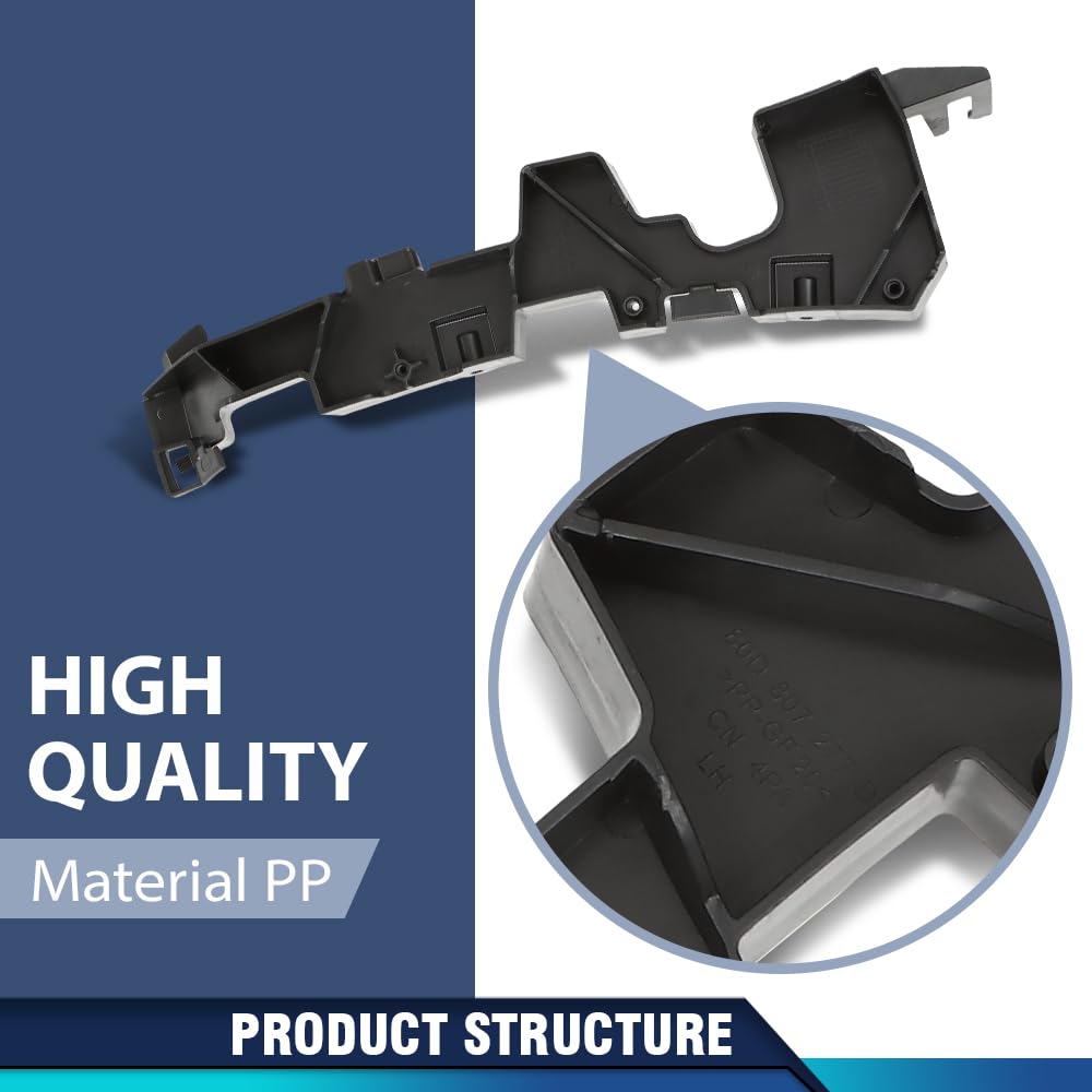 PIT66 Front Left Side Outer Bumper Cover Support, Black PP