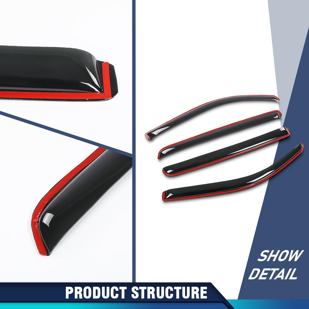 PIT66 in-Channel Ventvisor Deflectors Fit Dodge Ram 1500 Crew Cab 2019-2025
