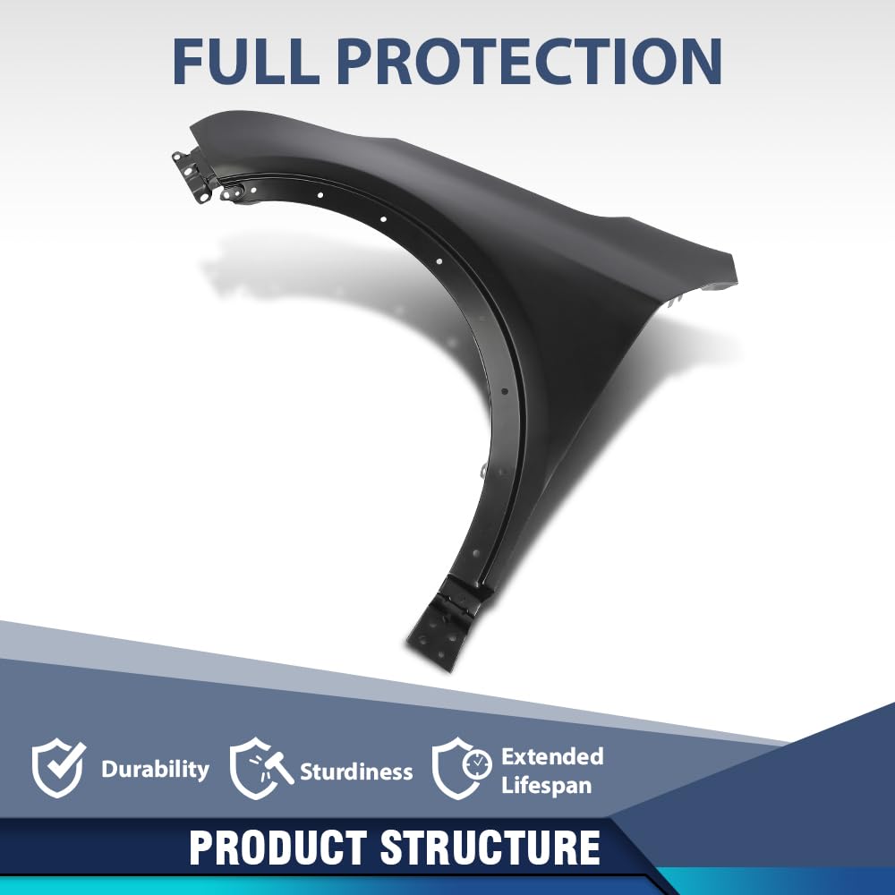 PIT66 Front Left Driver Side Fender 1PC Compatible with Cadillac XT4 (submodel: Luxury, Premium Luxury, Sport) 2019 2020 2021 2022 2023 84216122, GM1240412 Black