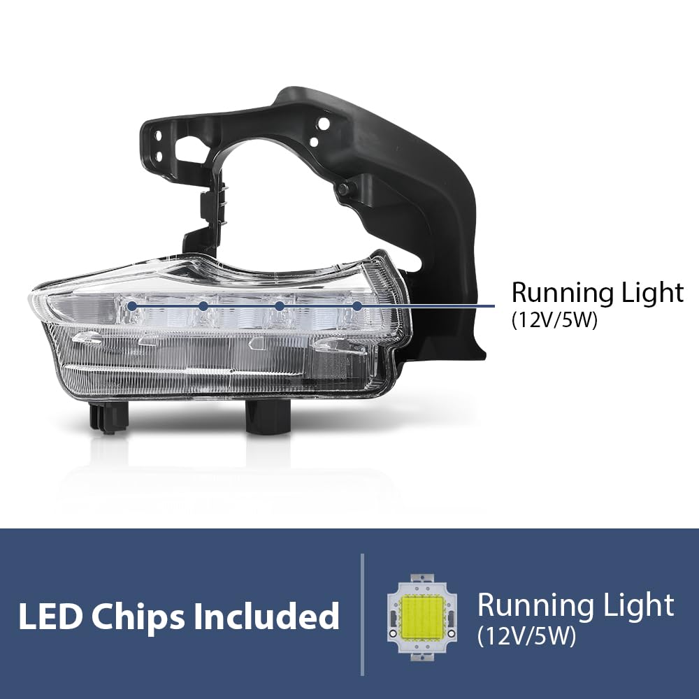 PIT66 LED Fog Lights w/Bulbs Compatible with Toyota Highlander 2014-2016