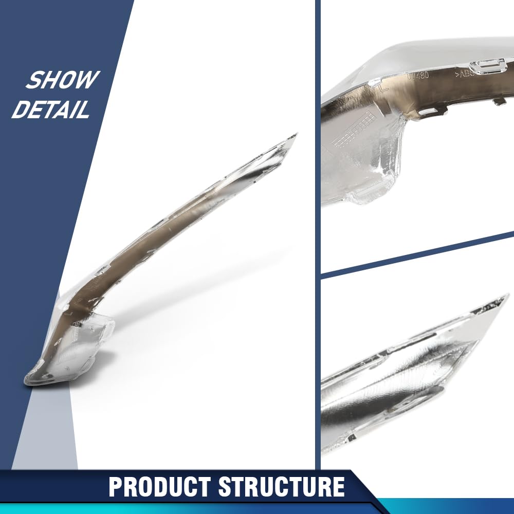 PIT66 Front Left Side Bumper L:ower Trim Molding 1 Pc, MB1046131 Silver