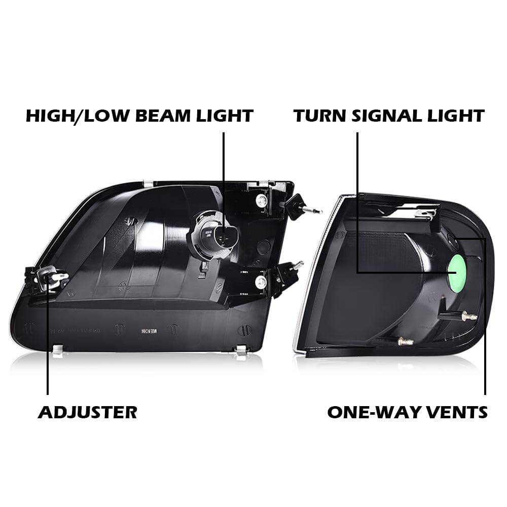PIT66 Headlights Assembly Fit 1997-2003 Ford F150, 04 F150 Heritage