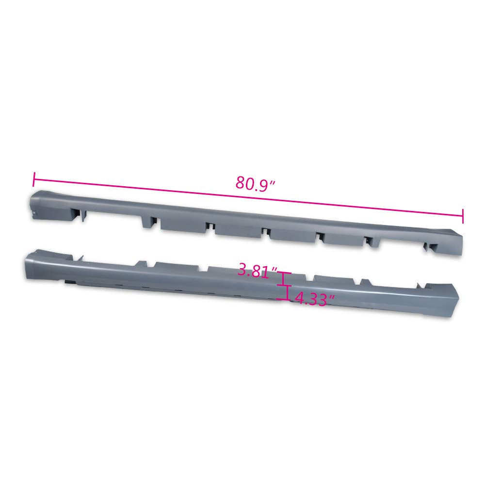 Exterior-Rocker Panel Molding Trim Compatible with 13-18 Ford Fusion Sedan 4Door Replaces FO1606106, FO1607106, DS7Z5410177A Driver & Passenger Side