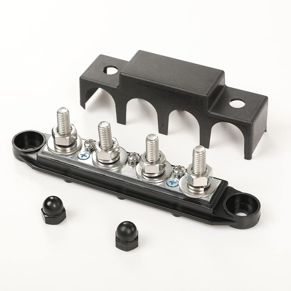 PIT66 12V 250A Power Distribution Block Bus Bar w/ 4 x 5/16"(M8) Studs,4