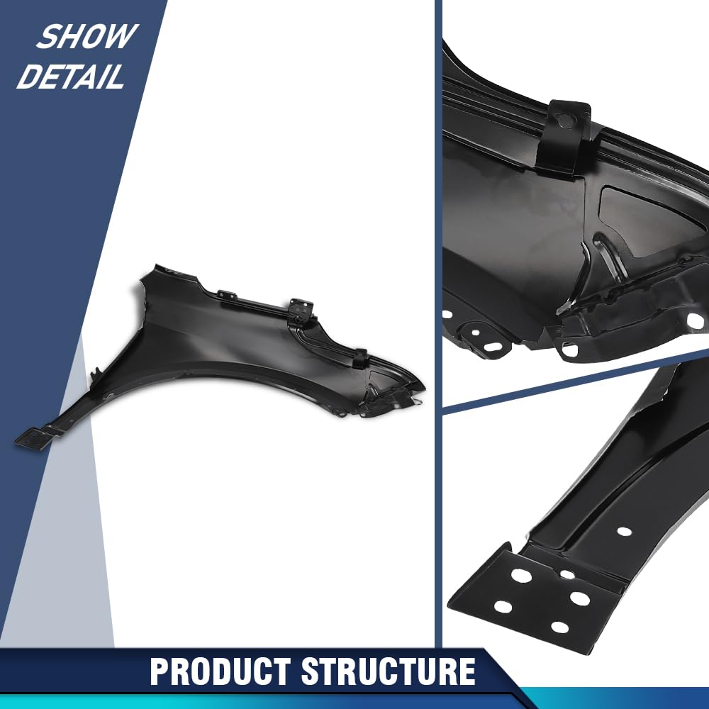 PIT66 Front Left Driver Side Fender 1PC Compatible with Cadillac XT4 (submodel: Luxury, Premium Luxury, Sport) 2019 2020 2021 2022 2023 84216122, GM1240412 Black