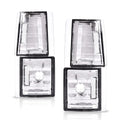 PIT66 Corner Signal Side Marker Light Lamps Compatible with 1994-1999 Chevy C/K 1500/2500/3500 Pickup,Compatible with 1994-1999 C/K 1500 2500 Suburban Blazer Clear Lens Chrome Housing Clear Reflector