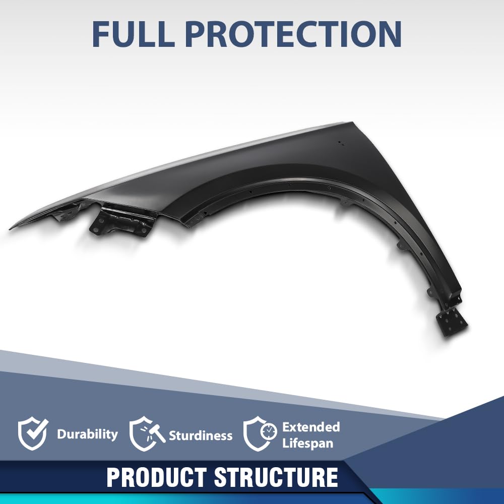 PIT66 Front Left Driver Side Fender 1PC Fit Cadillac XT6 Luxury 2021 2022 2023 2024, Fit Cadillac XT6 (submodel: Premium Luxury, Sport) 2020 2021 2022 2023 2024 84596459, GM1240423 Black