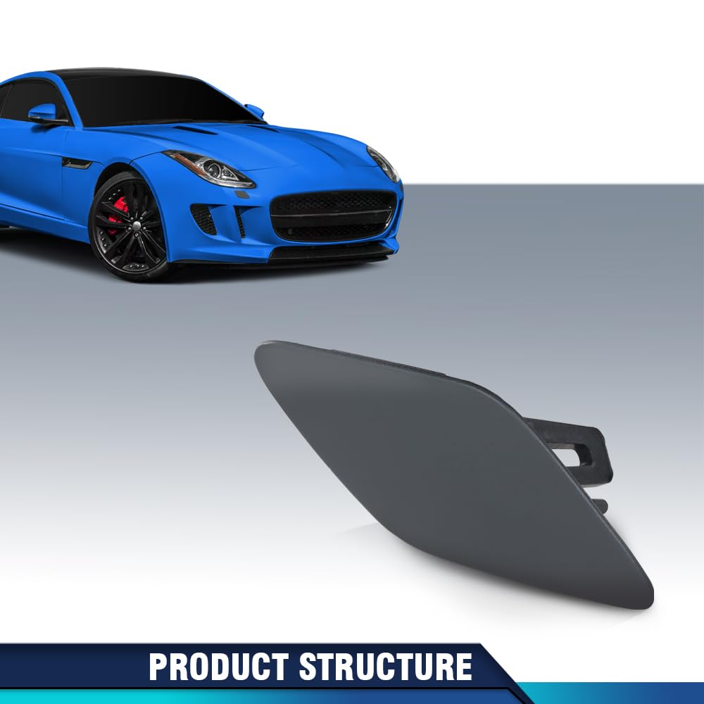 PIT66 Right Headlight Washer Nozzle Jet Cover Cap Compatible with Jaguar F-Type 2014-2019 C2P22198LML, C2P22197LML Black
