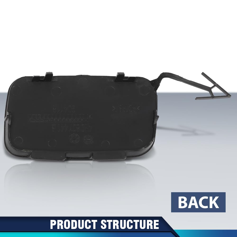 PIT66 Rear Bumper Tow Hook Eye Cover Cap 1 PC Compatible with Audi A8 Quattro D4 2014-2017 Black