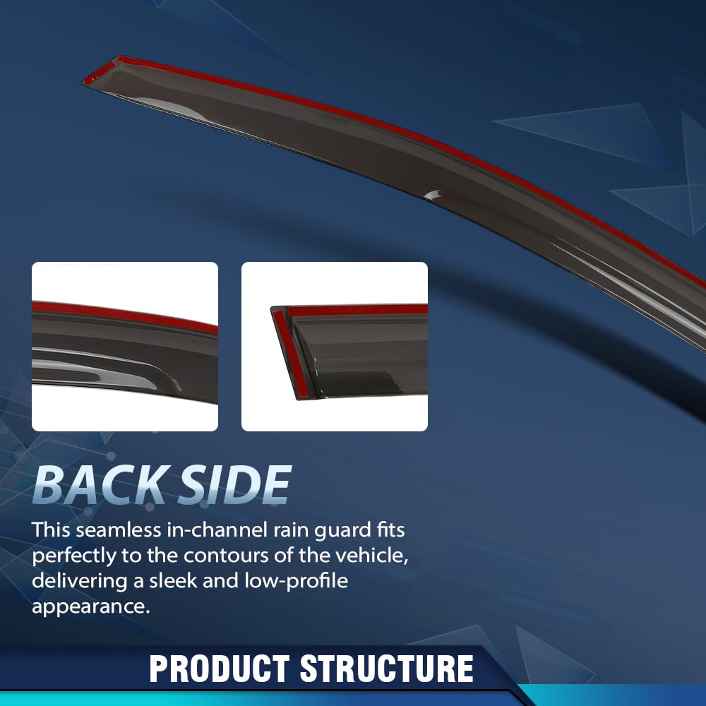 PIT66 Window Visors Rain Guards PMMA 4PCS Smoke