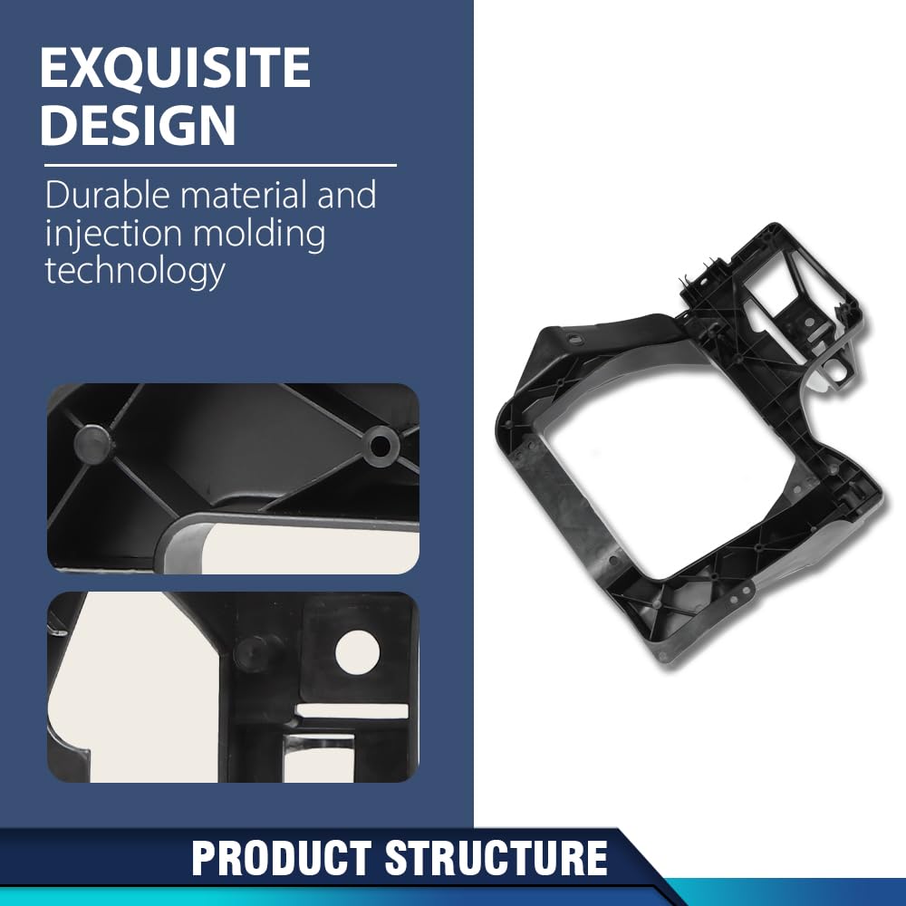 PIT66 Headlight Bracket Driver Left Side Compatible with Jeep Cherokee 2014-2018 68227483AA Black
