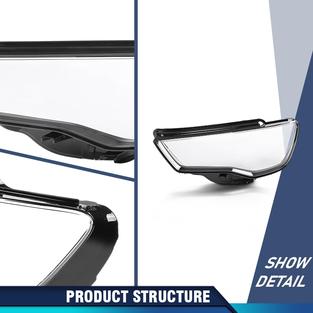 PIT66 Front Left Headlight Lens Cover 1 Pc, Headlamp Lens Cover Clear Lens