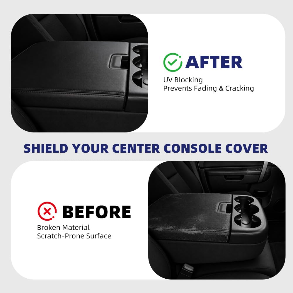 PIT66 Black Center Console Lid Repair Kit Fit Silverado Sierra 2008-2014