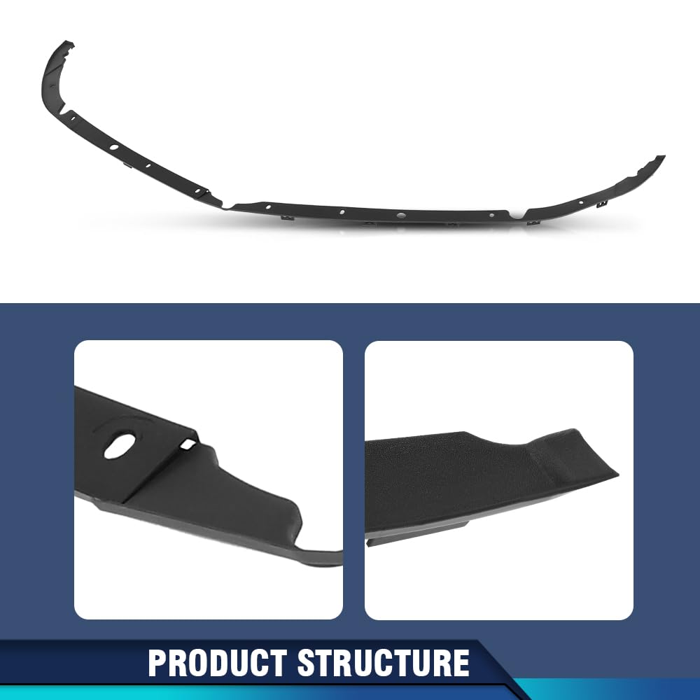PIT66 Front Bumper Grille Molding Strip 2PCS Compatible with Chevy Malibu 2016-2021 23478391, 23478390, GM1046122, GM1047122 Black