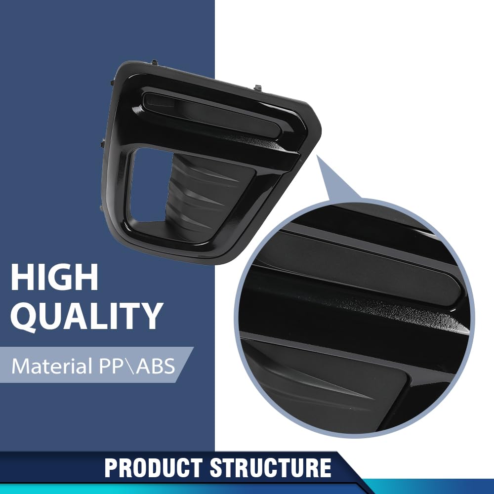PIT66 Fog Light Cover Trim Set Front Driver and Passenger Side Compatible with Subaru Forester 2019 57731SJ140, 57731SJ150, SU1038119, SU1039119 Black
