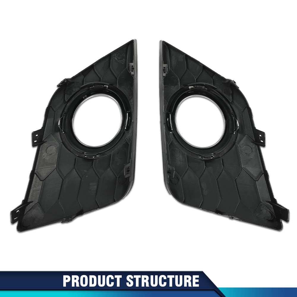 PIT66 New Pair Front Bumper Fog Light Lamp Frame Covers w/Hole Chrome Compatible with Nissan Sentra 2016-2019 622564AF0B 622574AF0B NI1039142 NI1038142 Fog Lamp Accessories