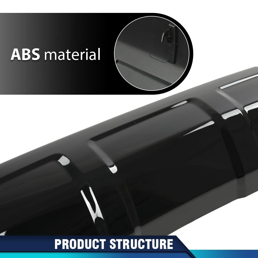PIT66 Front & Rear Lower Valance Panel Bumper Cover, Black