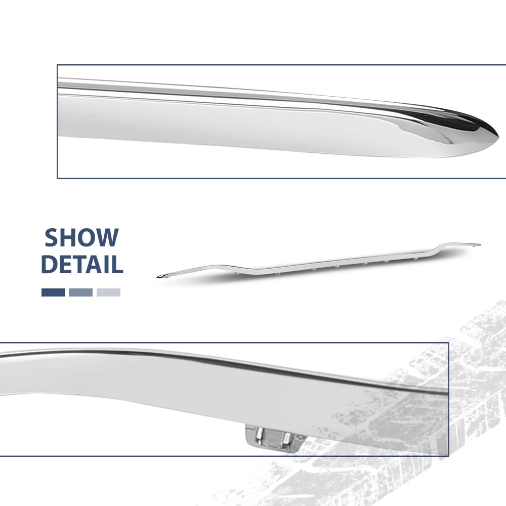PIT66 Rear Bumper Face Bar Trim Molding, MB1144121 Silver