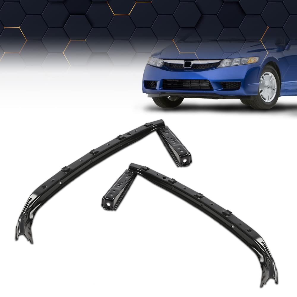 PIT66 Front Left and Right Bumper Bracket Compatible with 2006-2011 Honda Civic Sedan Models 2Pcs Front Bumper Bracket 71140SNAA00 HO1067108 71190SNAA00 HO106610