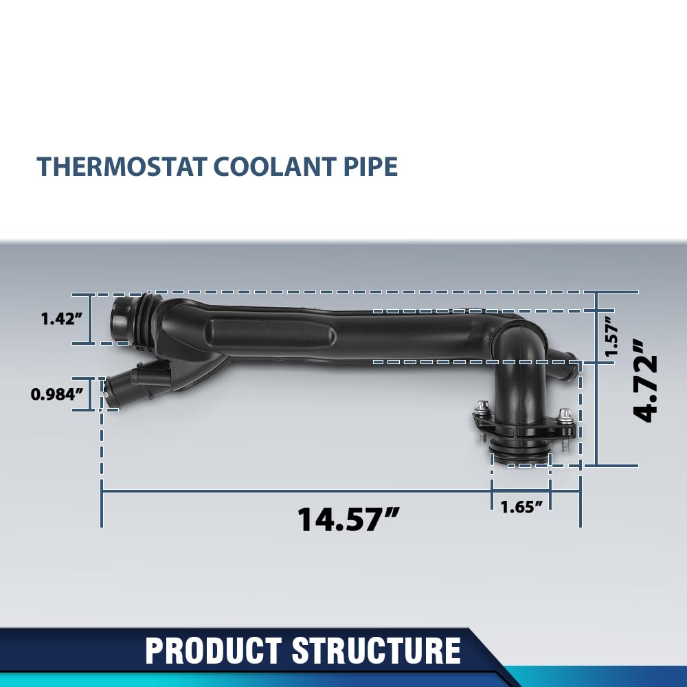 PIT66 Thermostat Coolant Pipe Compatible with Benz C300 E350 GLC300 GLE350 2019-2023, Fit Benz M264 Engine CLS C-Class E-Class Models A2642008600, 2642008600, 264 200 86 00, A 264 200 86 00 Black