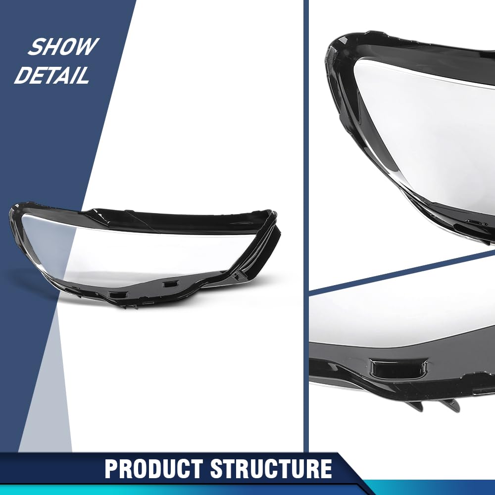 PIT66 Front Left Headlight Lens Cover 1 Pc, Headlamp Lens Cover Clear Lens