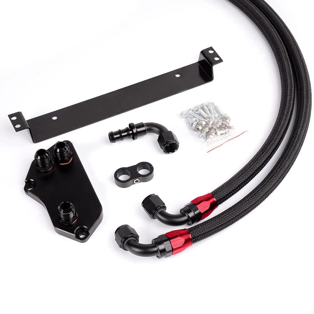PIT66 10 Row AN10 Aluminum Oil Cooler Kit, Compatible with BMW E36/E46 M3 135/E90 335/640/740 X1/Z4 Turbo