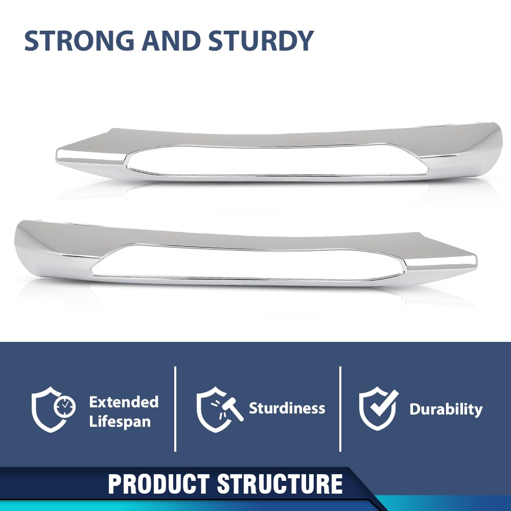 PIT66 Front Bumper Trim Left & Right Side, MB1033100, MB1032100 Silver