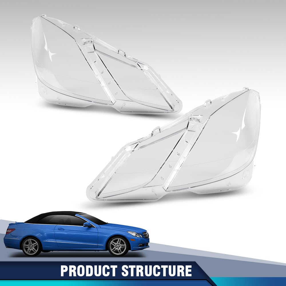 PIT66 Headlight Lens Covers Left & Right Side, Headlamp Lens Cover Clear