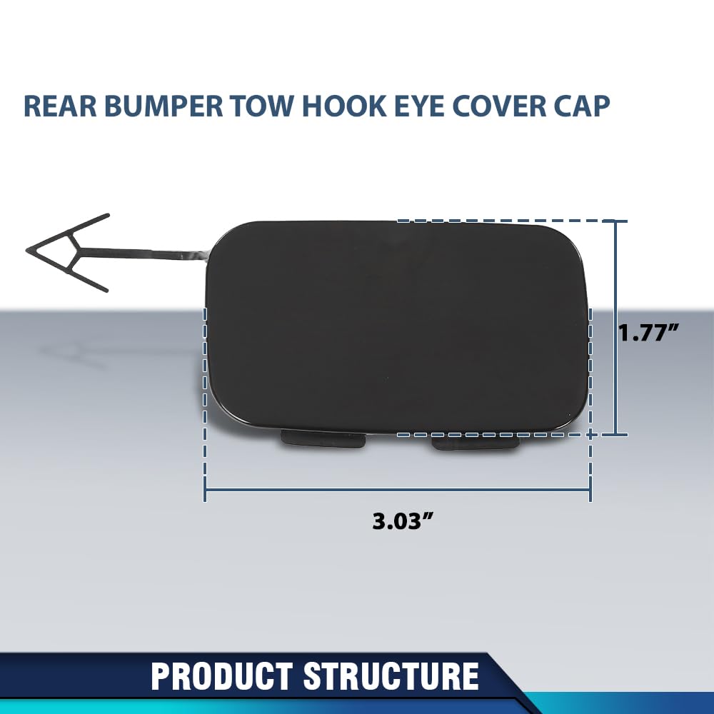 PIT66 Rear Bumper Tow Hook Eye Cover Cap 1 PC Compatible with Audi A8 Quattro D4 2014-2017 Black