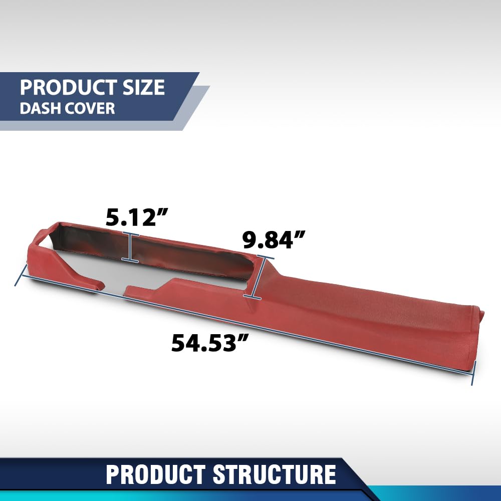 PIT66 Front Upper Dash Cover Bezel TPE Red Fit Chevy Camaro 1979-1981
