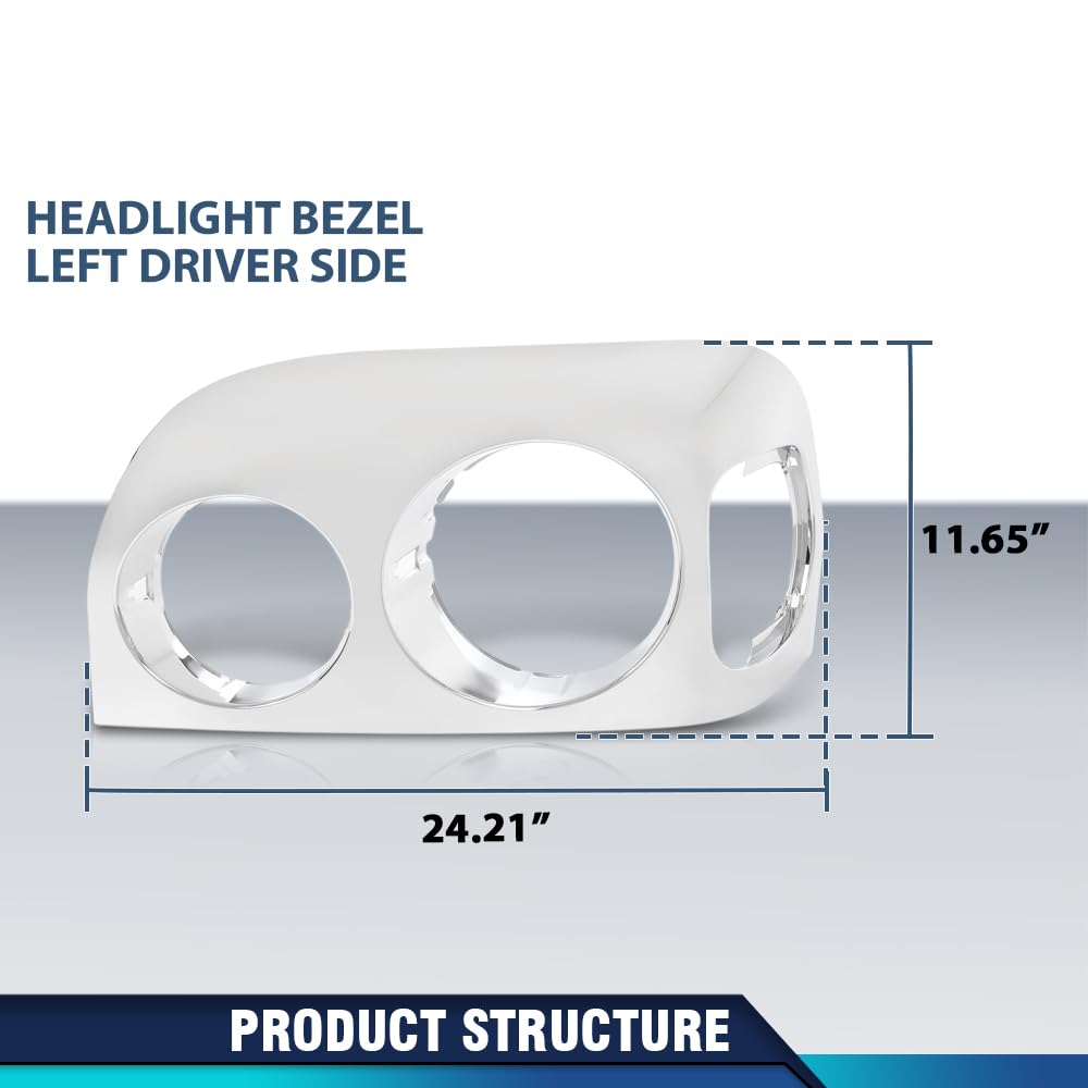 PIT66 Front Left Headlight Bezel Fit Freightliner Century 1996-2005