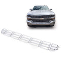 PIT66 1Pc Chrome Lower Bumper Grille Skin Guard Snap On Insert Compatible with Chevy 2016-2018 Silverado 1500 Grill