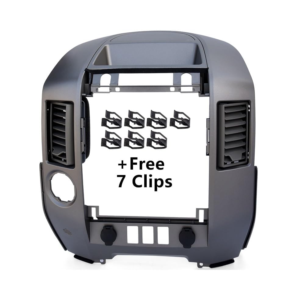 PIT66 Center Dash Bezel Fit Nissan Titan XE SE Armada SE 2004-2006, Gray
