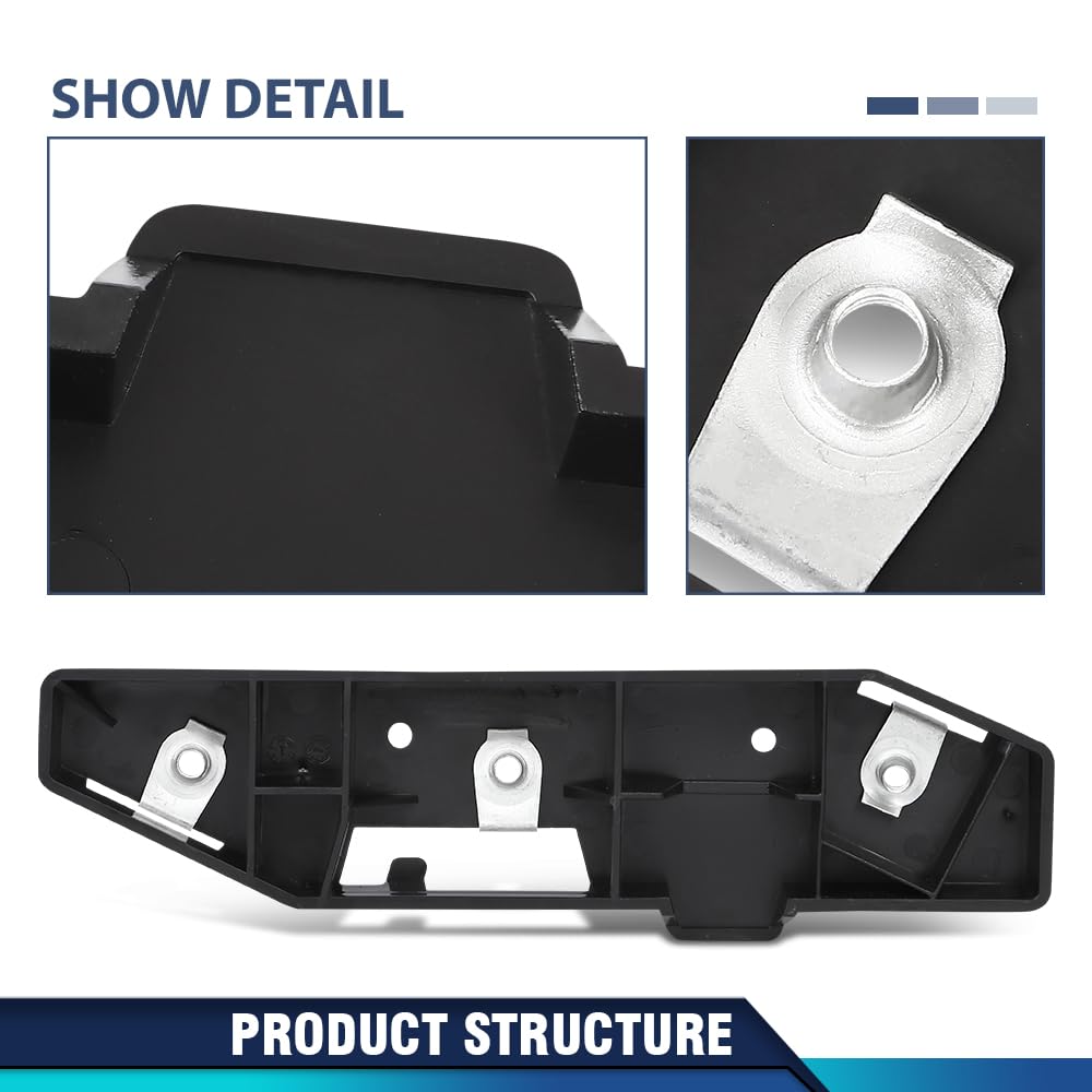 PIT66 Front Bumper Bracket Left Driver Side, FO1032108 Black