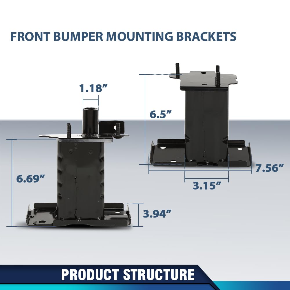PIT66 Black Front Bumper Mounting Brackets Fit Nissan Rogue 2014-2019