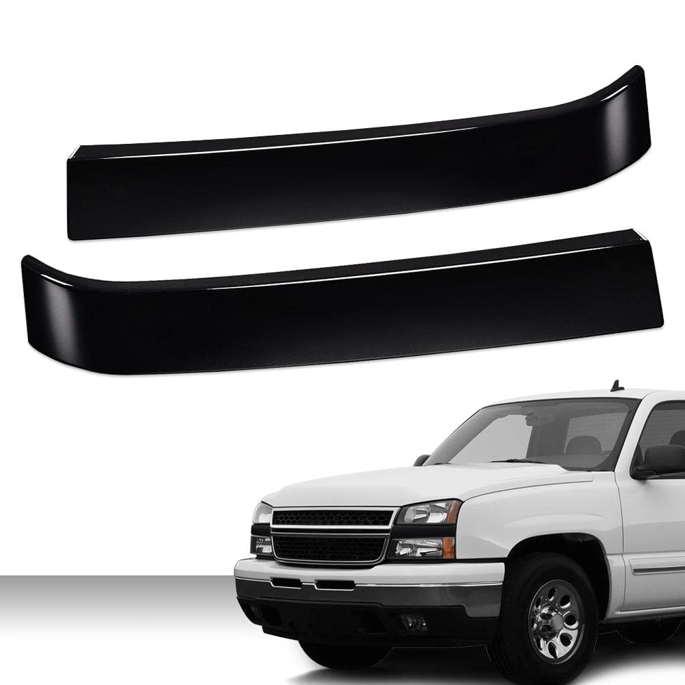 PIT66 Front Grille Trim Set Compatible with Chevy Silverado 2003-2007 Black