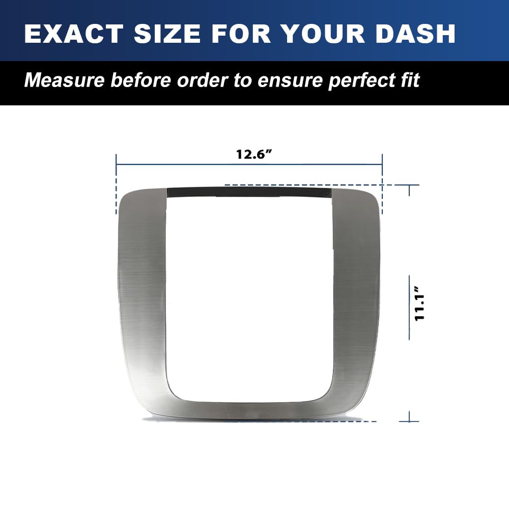 PIT66 Dash Bezel Trim Fit Silverado Sierra Tahoe Yukon 2007-2014 Silver