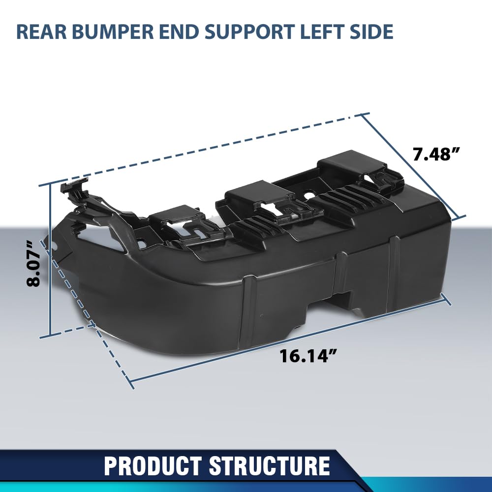 PIT66 Rear Bumper End Support Left Driver Side, Black