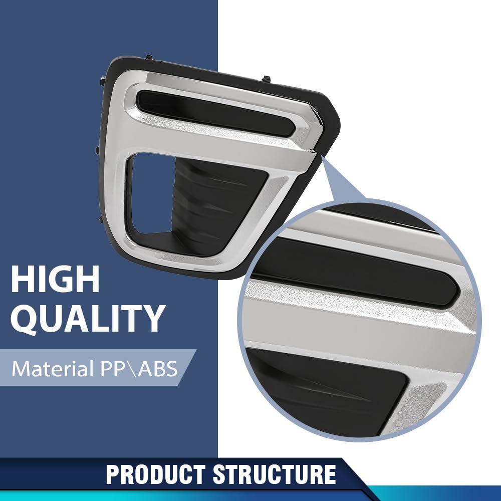 PIT66 Fog Light Cover Bezel Trims Front Driver LH Passenger RH Side Compatible with Subaru Forester (submodel: Premier, Touring) 2019-2021 57731SJ120, 57731SJ130, SU1039120, SU1038120 Chrome Black