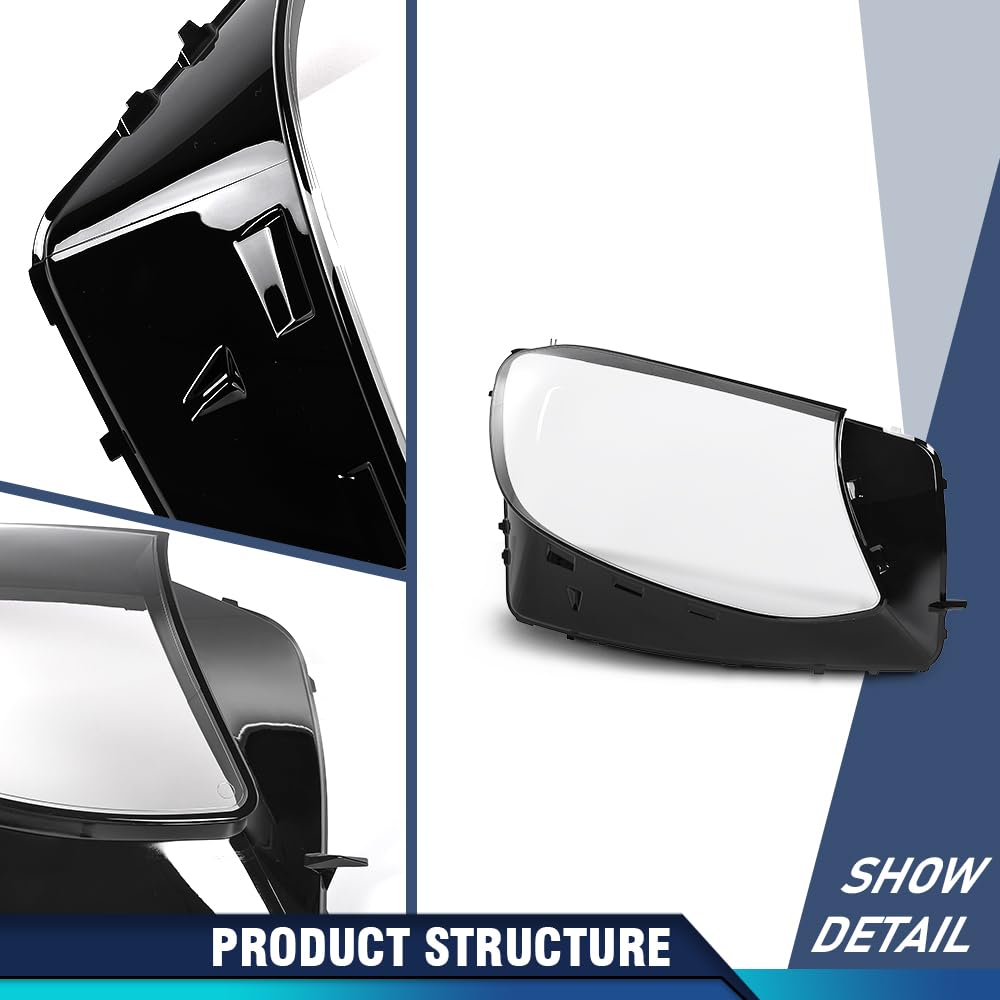 PIT66 Headlight Lens Covers Left & Right Side, Headlamp Lens Cover Clear
