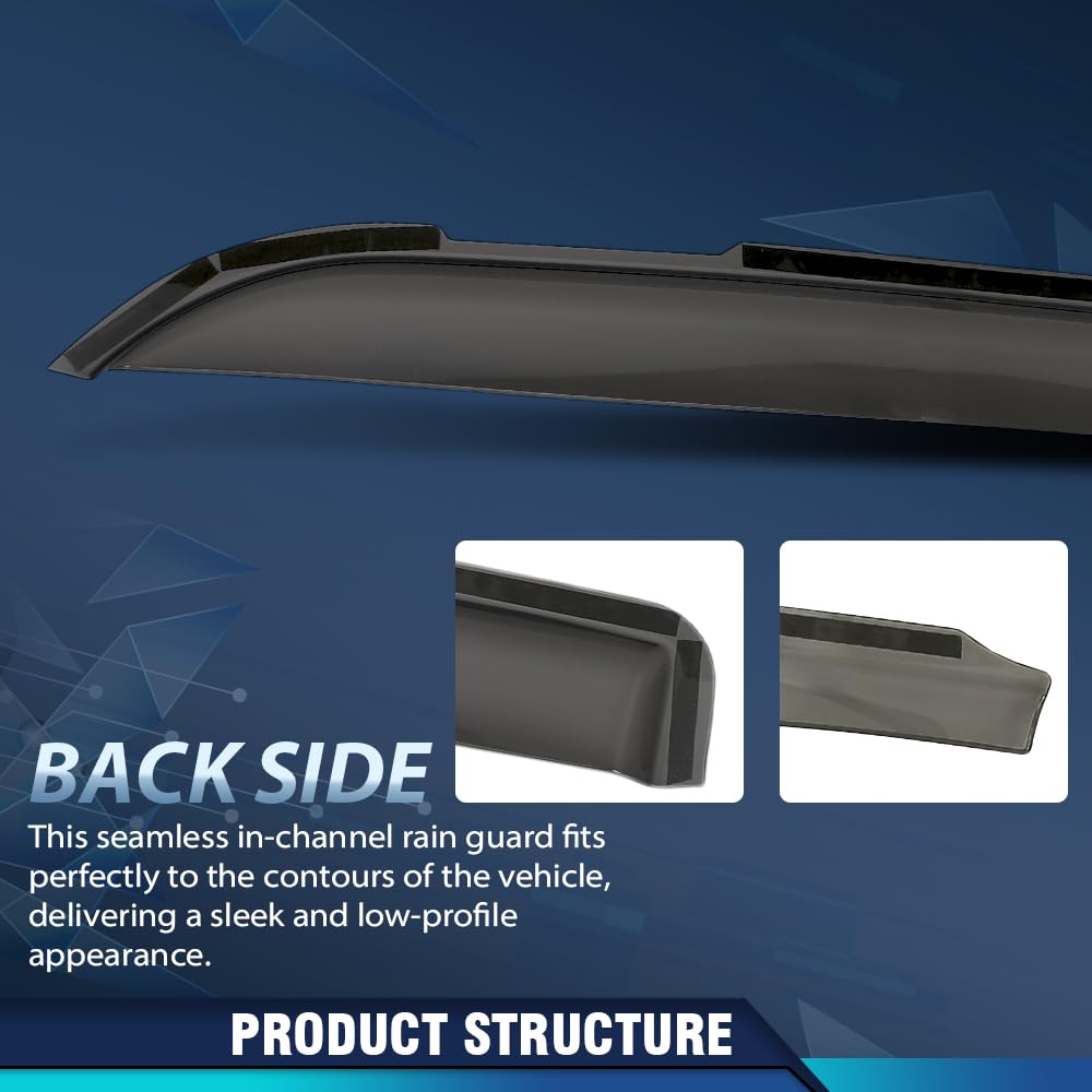 PIT66 in-Channel Ventvisor Fit Dodge Ram 2500/3500 2019-2026 Crew/Mega Cab