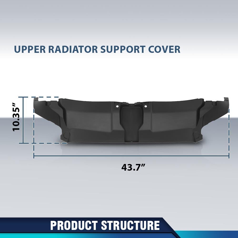 PIT66 Upper Radiator Support Cover Direct Replacement Compatible with Audi A6 2012-2015 4G0807081 Black PP