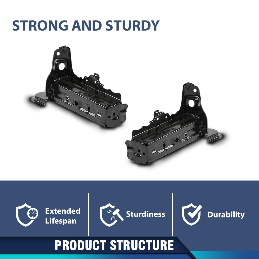 PIT66 Front Left & Right Bumper Support Bracket Set, Black